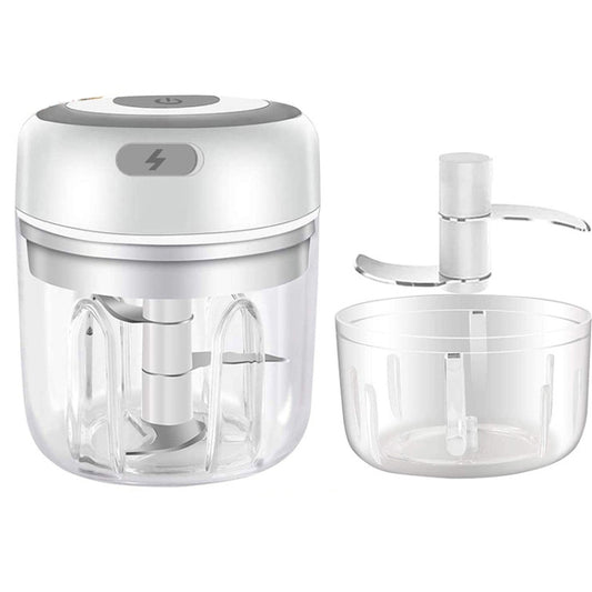 ZM-14 Household Mini Wireless Electric Garlic Masher, Colour: White High Cup 250ml + Small Cup 100ml - Stirrer & Squeezer by buy2fix | Online Shopping UK | buy2fix
