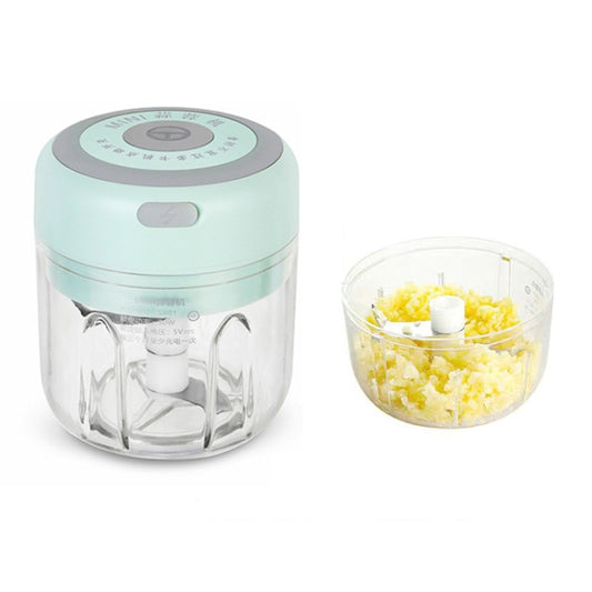 ZM-14 Household Mini Wireless Electric Garlic Masher, Colour: Green High Cup 250ml + Small Cup 100ml - Stirrer & Squeezer by buy2fix | Online Shopping UK | buy2fix