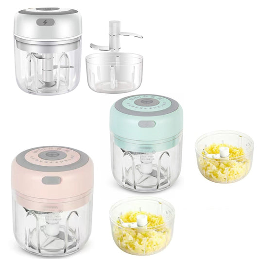 ZM-14 Household Mini Wireless Electric Garlic Masher, Colour: Pink High Cup 250ml + Small Cup 100ml - Stirrer & Squeezer by buy2fix | Online Shopping UK | buy2fix