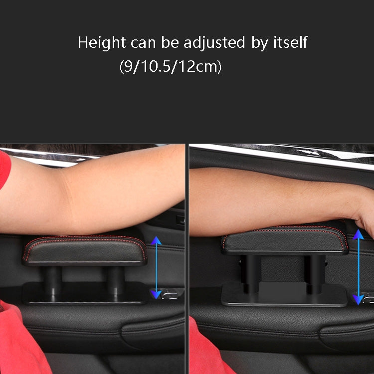 Car Arm Handle Seat Left Hand Elbow Tray Universal Leather Increasing Pad Central Armrest Box(Black+Red Line) by buy2fix