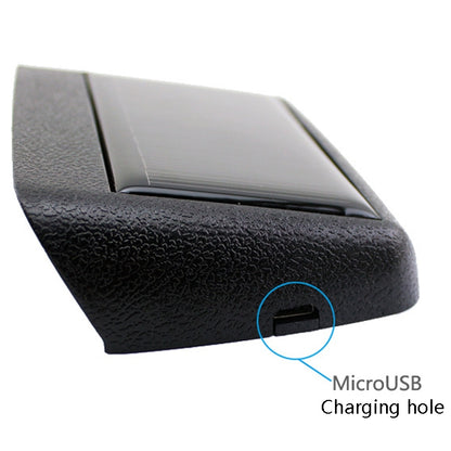 Solar Night Light Car Clock Automotive Electronic Clock Temperature Time+Date+Week+Temperature(White Light) - Clocks & Car Meters by buy2fix | Online Shopping UK | buy2fix