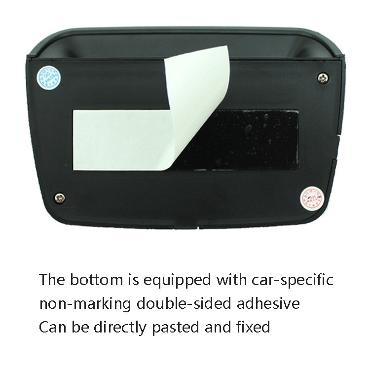 Solar Night Light Car Clock Automotive Electronic Clock Temperature Time+Date+Week+Temperature(White Light) - Clocks & Car Meters by buy2fix | Online Shopping UK | buy2fix