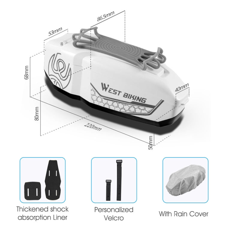 WEST BIKING Bicycle Front Beam Top Tube Bag Mountain Road Bike Waterproof Riding Equipment(White) by WEST BIKING