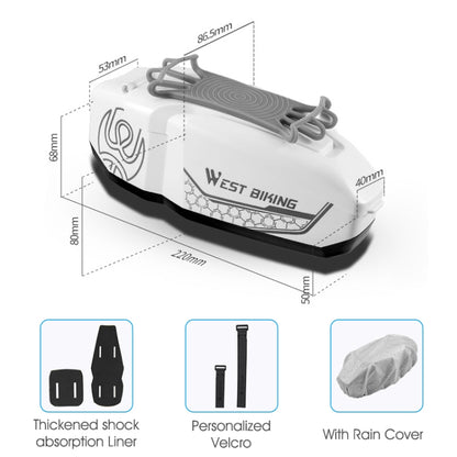 WEST BIKING Bicycle Front Beam Top Tube Bag Mountain Road Bike Waterproof Riding Equipment(White) by WEST BIKING