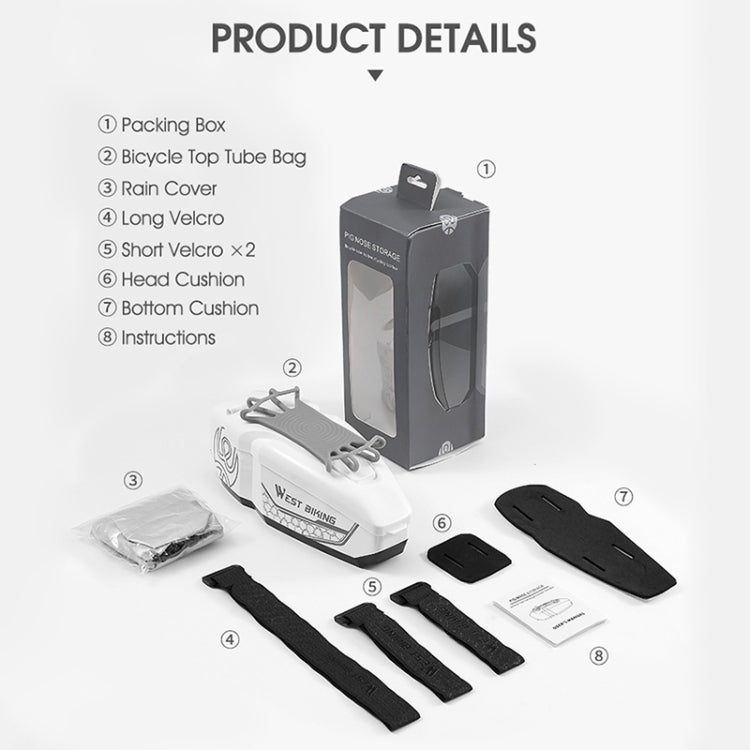 WEST BIKING Bicycle Front Beam Top Tube Bag Mountain Road Bike Waterproof Riding Equipment(Black) by WEST BIKING