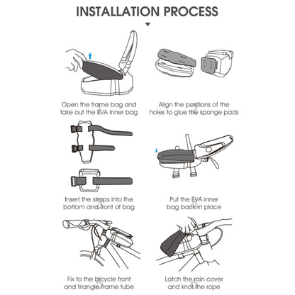 WEST BIKING Bicycle Front Beam Top Tube Bag Mountain Road Bike Waterproof Riding Equipment(Black) by WEST BIKING