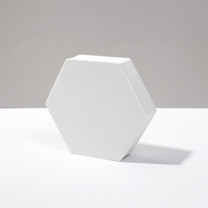 8 PCS Geometric Cube Photo Props Decorative Ornaments Photography Platform, Colour: 9 x 2cm Small White Hexagon - Geometric Props by buy2fix | Online Shopping UK | buy2fix