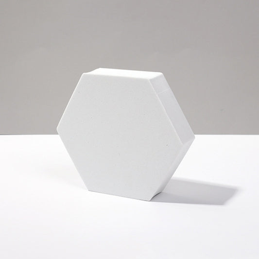 8 PCS Geometric Cube Photo Props Decorative Ornaments Photography Platform, Colour: 9 x 2cm Small White Hexagon - Geometric Props by buy2fix | Online Shopping UK | buy2fix