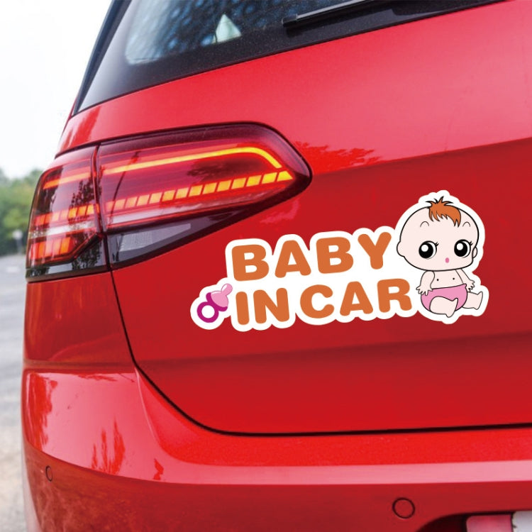 10 PCS There Is A Baby In The Car Stickers Warning Stickers Style: CT203 Baby W Girl Magnetic Stickers by buy2fix