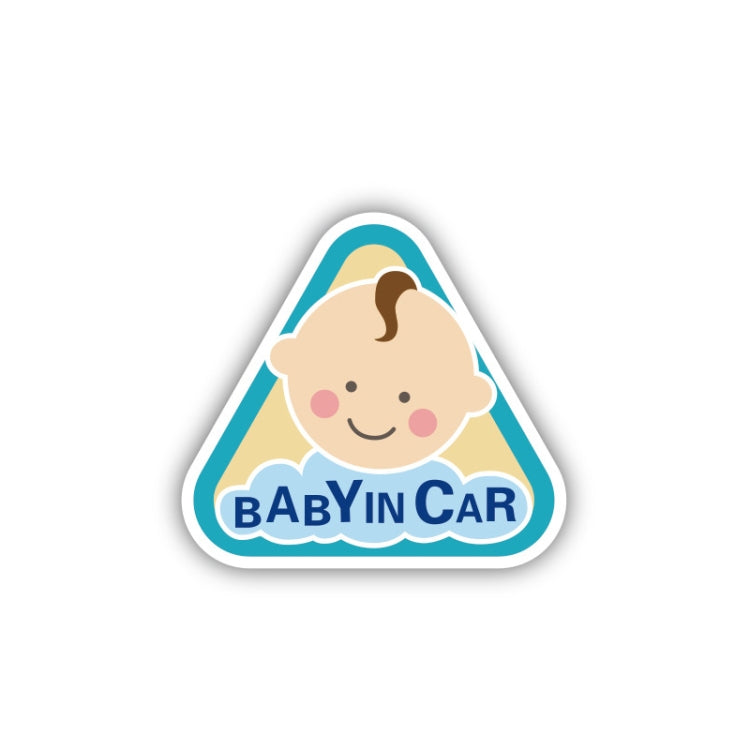10 PCS There Is A Baby In The Car Stickers Warning Stickers Style: CT223O Triangle Boy Adhesive Stickers by buy2fix