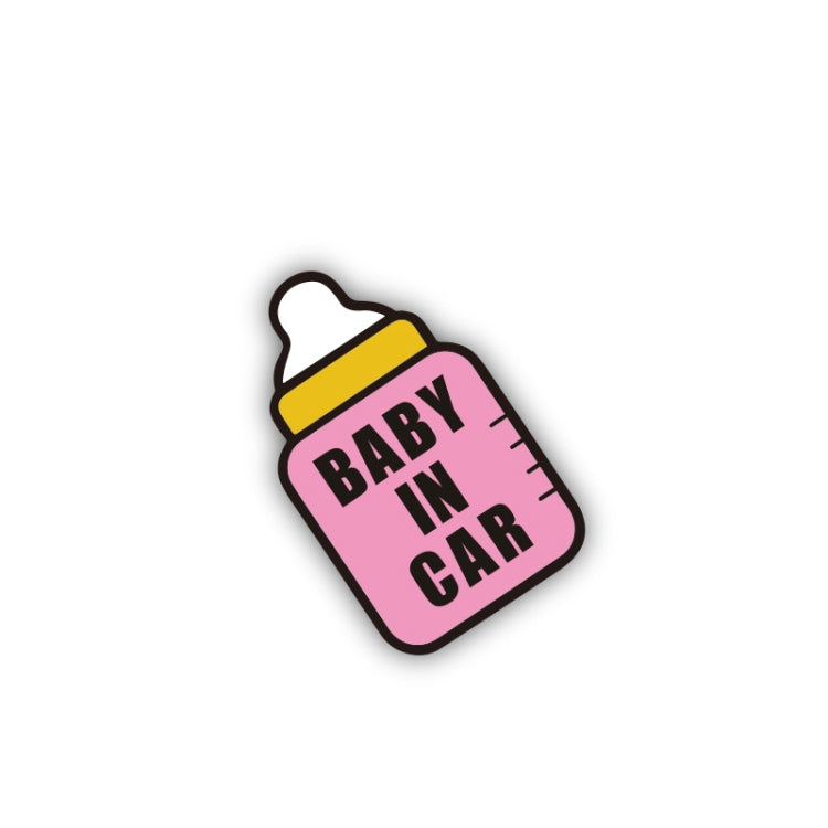 10 PCS There Is A Baby In The Car Stickers Warning Stickers Style: CT223Z Pink Bottom Bottle Adhesive Stickers by buy2fix
