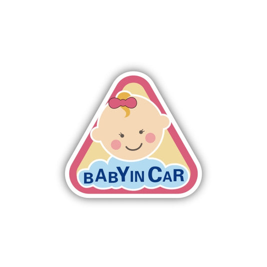 10 PCS There Is A Baby In The Car Stickers Warning Stickers Style: CT223P Triangle Girl Adhesive Stickers by buy2fix