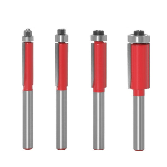 Woodworking Engraving Milling Cutter Trimming Machine Alloy Cutter Head, Model: 1/4mm Handle 4PCS/Set
