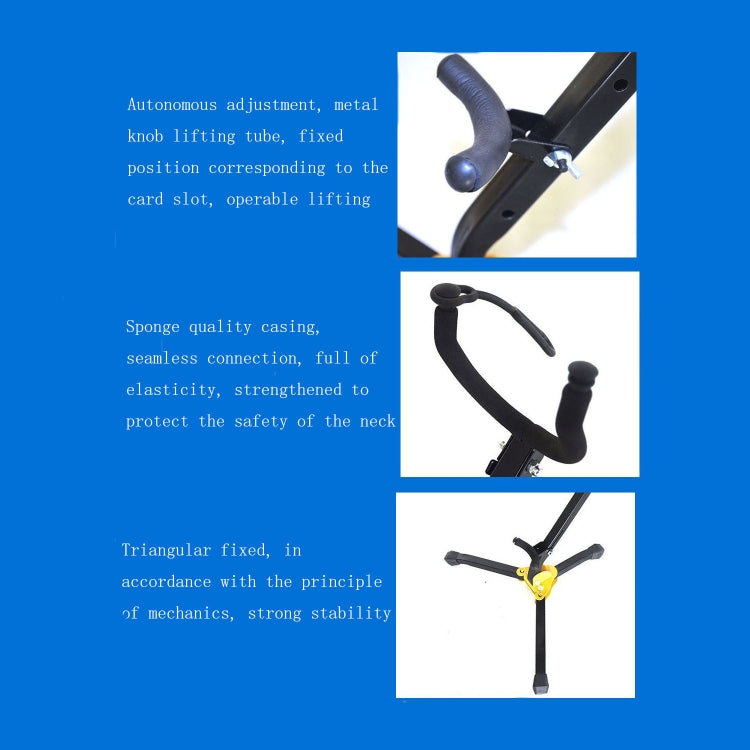 Saxophone Bracket Folding Elbow Flute Clarinet Clarinet Hanger(2 Flute / Black Pipe Bracket) by buy2fix