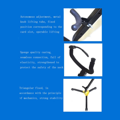 Saxophone Bracket Folding Elbow Flute Clarinet Clarinet Hanger(2 Flute / Black Pipe Bracket) by buy2fix