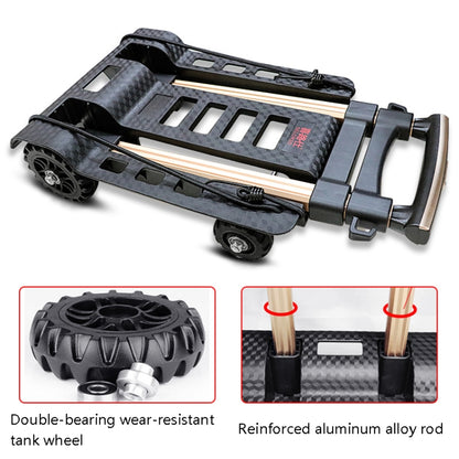 SELORSS BY04 Folding Small Pulley Car Aluminum Pull Rod Luggage Car Hand Carts Travel Shopping Move Goods And Buy Groceries Car - Hand Carts by buy2fix | Online Shopping UK | buy2fix
