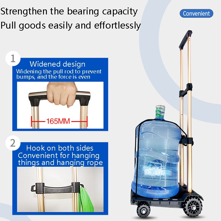 SELORSS BY04 Folding Small Pulley Car Aluminum Pull Rod Luggage Car Hand Carts Travel Shopping Move Goods And Buy Groceries Car - Hand Carts by buy2fix | Online Shopping UK | buy2fix