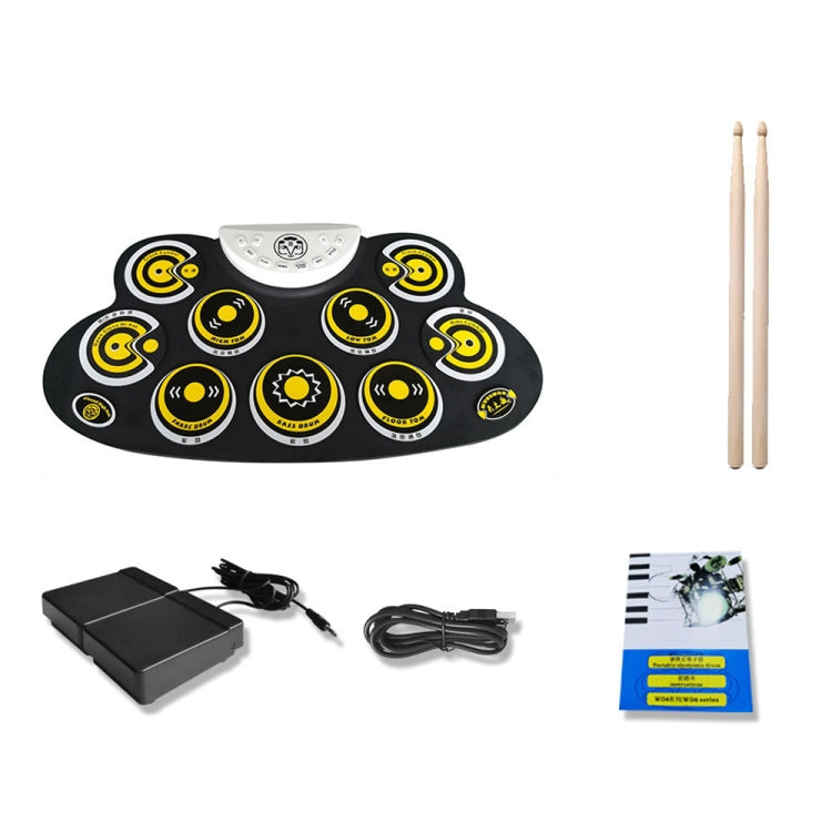 Children Hand Roll Electronic Drum DTX Game Portable Drum(G600 Yellow) by buy2fix