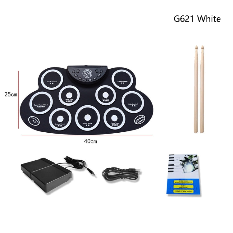 Children Hand Roll Electronic Drum DTX Game Portable Drum(G621 White) by buy2fix