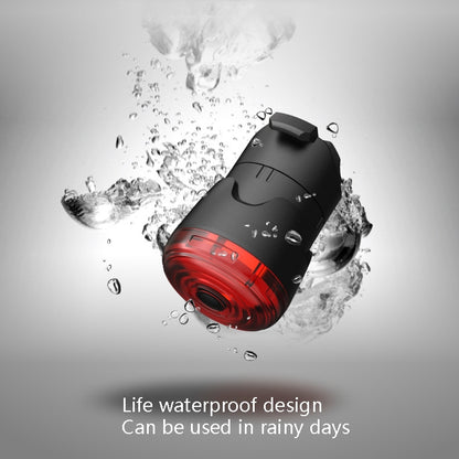 Portable Intelligent Sensing Brake Light Safety Warning Light USB Charging Waterproof Lamp With Electricity Display Taillight(Seat Pole) by buy2fix