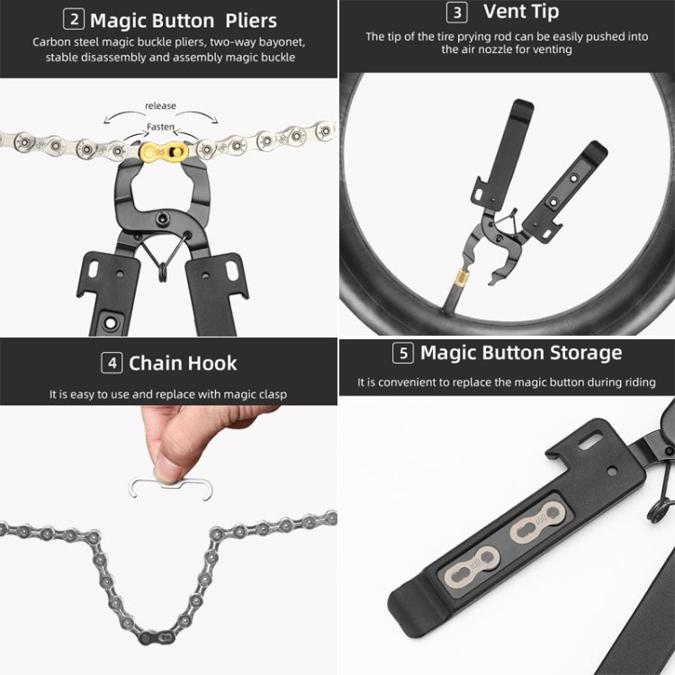 Chain Magic Buckle Pliers Bicycle Portable Plastic Tire Stick(Black) - Maintenance tools by buy2fix | Online Shopping UK | buy2fix