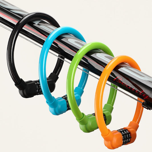 Bicycle Portable Four Password Ring Locks Outdoor Anti-Theft Lock(Black) by buy2fix