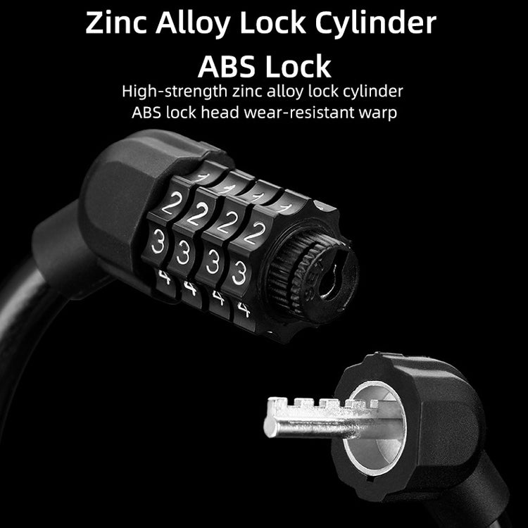 Bicycle Portable Four Password Ring Locks Outdoor Anti-Theft Lock(Black) by buy2fix
