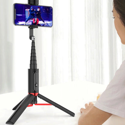 Bluetooth Selfie Stick with Tripod Multi-function Gimbal Mobile Phone Fill Light Live Support(White Gold) - Selfie Sticks by buy2fix | Online Shopping UK | buy2fix