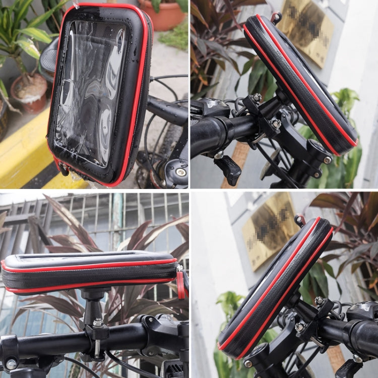 OKD Motorcycle Bicycle Touch Screen Waterproof Mobile Phone Bag Bracket XL(Upgrade+U-shaped Base) by buy2fix