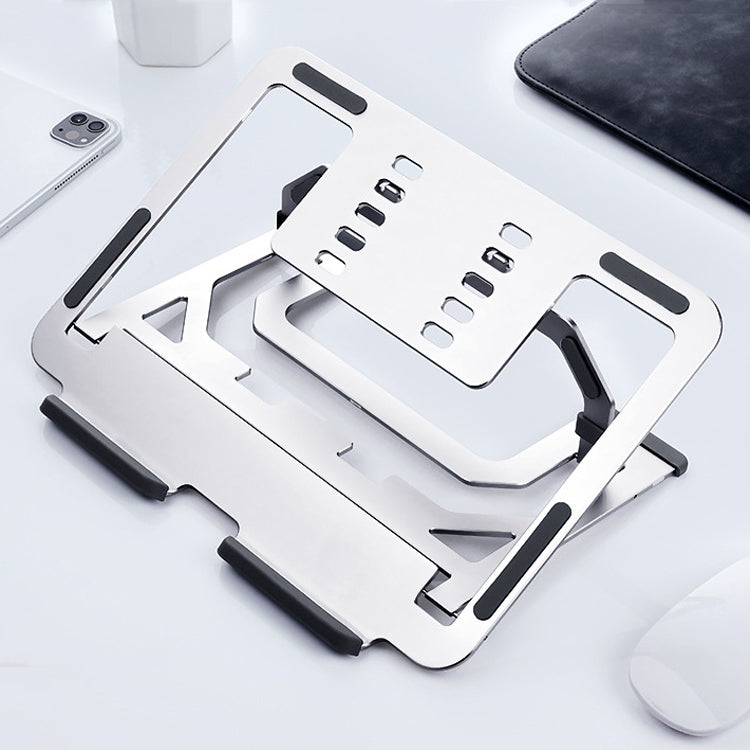 LH-T610 Aluminum Alloy Laptop Bracket Folding Lifting Desktop Cooling Bracket(Elegant Silver) - Laptop Stand by buy2fix | Online Shopping UK | buy2fix