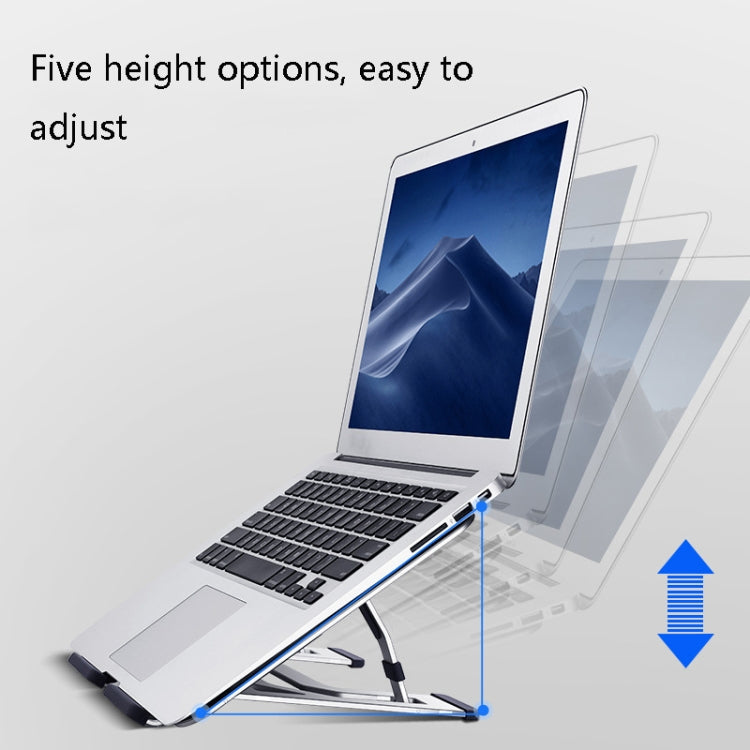LH-T610 Aluminum Alloy Laptop Bracket Folding Lifting Desktop Cooling Bracket(Elegant Silver) - Laptop Stand by buy2fix | Online Shopping UK | buy2fix