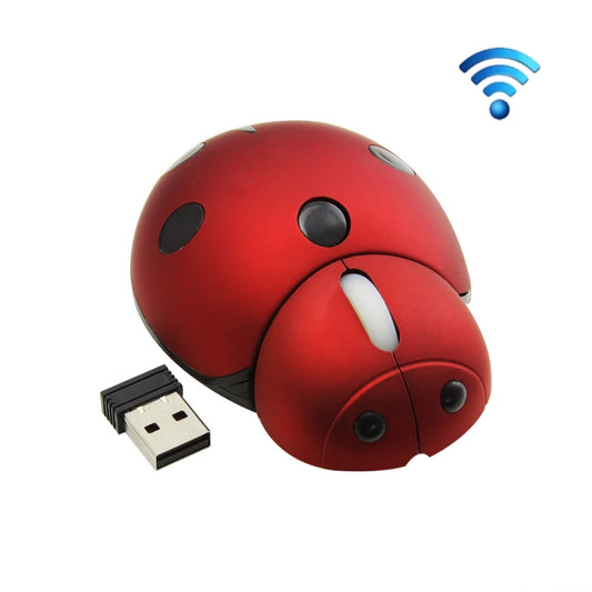 CM0184 3000 DPI 3-keys Mini Ladybug 2.4G Wireless Mouse Personalized Wireless Mouse(Red) by buy2fix
