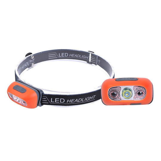 Smart Sensor Outdoor USB Headlight LED Portable Strong Light Night Running Headlight, Colour: Orange 5W 140LM