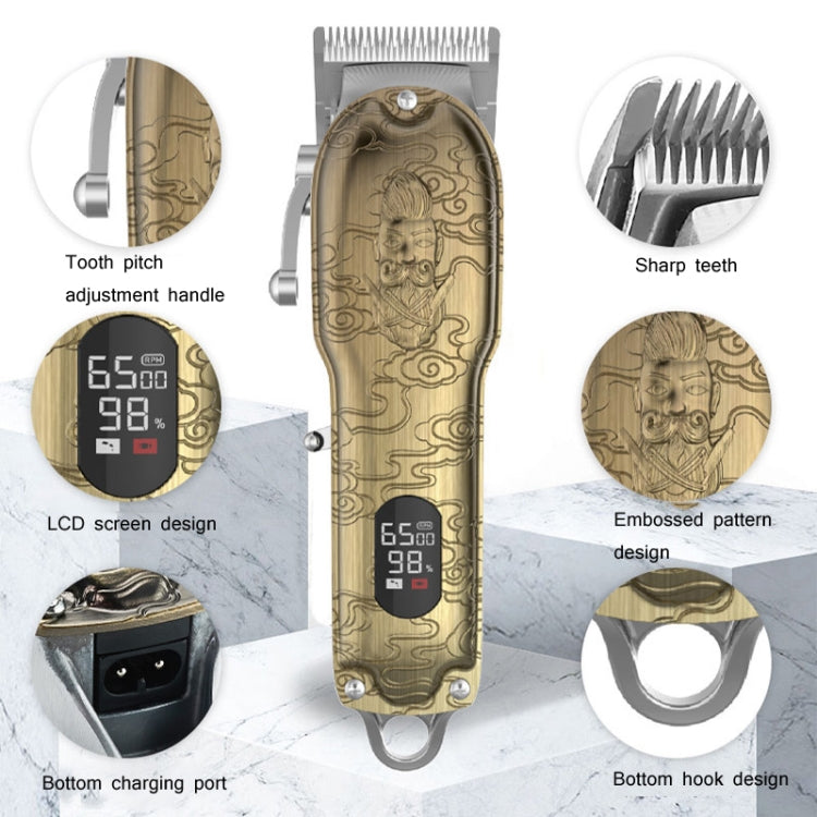 RESUXI Retro Piaget Hair Clipper LCD Digital Display High-Power Hair Clipper(EU Plug) by buy2fix