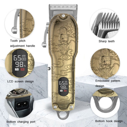 RESUXI Retro Piaget Hair Clipper LCD Digital Display High-Power Hair Clipper(EU Plug) by buy2fix