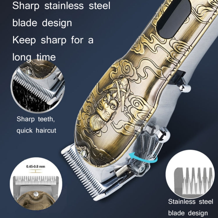 RESUXI Retro Piaget Hair Clipper LCD Digital Display High-Power Hair Clipper(EU Plug) by buy2fix