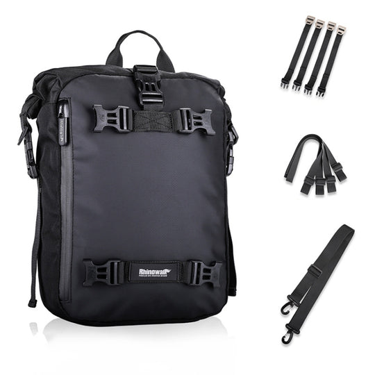 Rhinowalk Multi-Function Motorcycle Rear Seat Bag Combination Rear Shelf Pannier, Colour: Black 10L