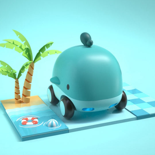 Cartoon Cute Pet Pull Back Car Children Mini Puzzle Inertia Car Toy(Whale)