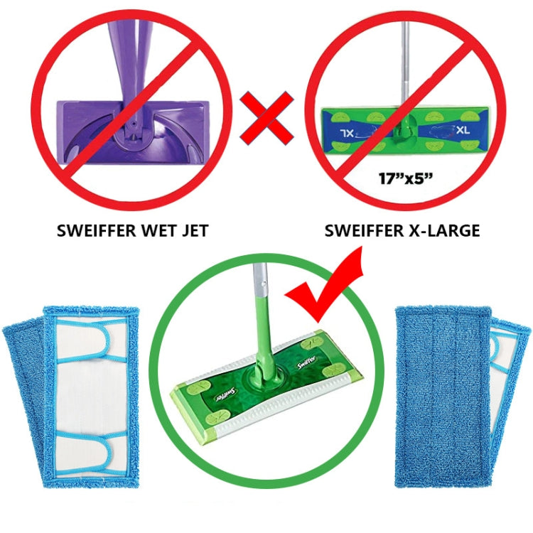 2 PCS Wet And Dry Mop Replacement Cloth Strap Type Mop Head Accessory For Swiffer Sweeper - Other Accessories by buy2fix | Online Shopping UK | buy2fix