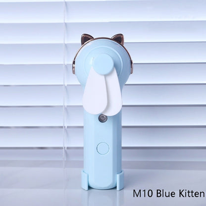 Handheld Hydrating Device Chargeable Fan Mini USB Charging Spray Humidification Small Fan(M10 Blue Kitten) - Electric Fans by buy2fix | Online Shopping UK | buy2fix