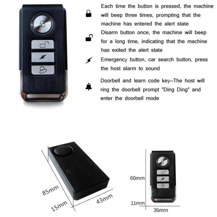 Bicycle Wireless Remote Control Anti-Theft Alarm by buy2fix