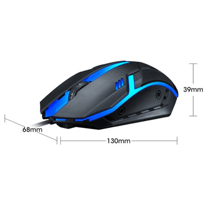 2 PCS T-WOLF V1 USB Interface 3-Buttons 1200 DPI Wired Mouse 7-Color Backlit Gaming Mouse, Cable Length: 1.35m by buy2fix