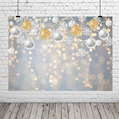 2.1m X 1.5m Christmas Ball Snowflake Party Decorative Photography Background -  by buy2fix | Online Shopping UK | buy2fix