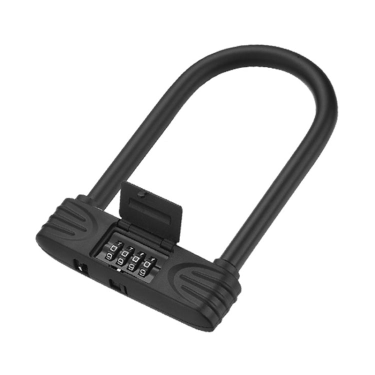 Bold Steel U-Shaped Bicycle Password Lock Motorcycle Electric Car Anti-Theft Password Lock(Black) by buy2fix