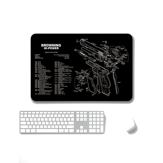 2 PCS Heat Transfer Non-Slip Single-Sided Office Gaming Mouse Pad 4mm(SPS-BrowningHi-Power) by buy2fix