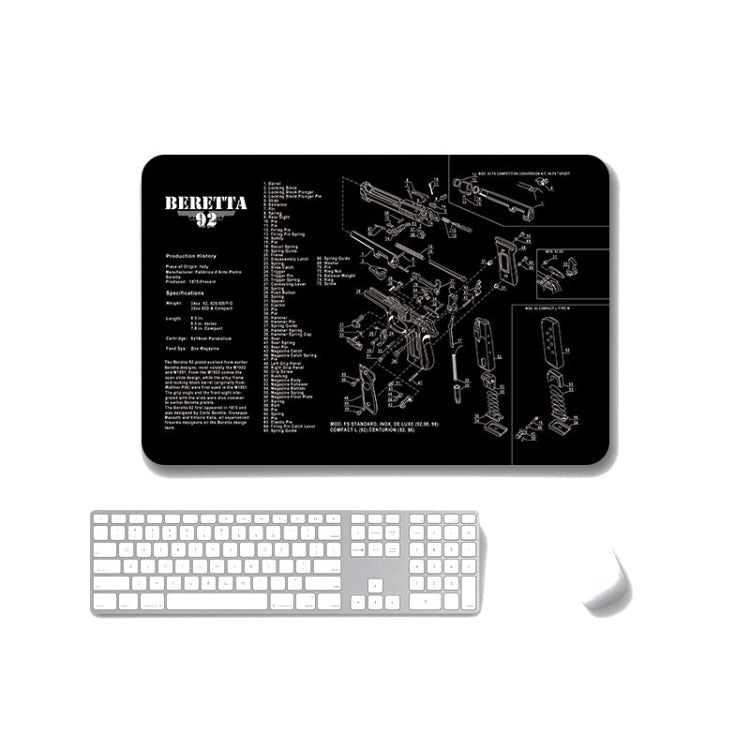 2 PCS Heat Transfer Non-Slip Single-Sided Office Gaming Mouse Pad 5mm(SPS-Beretta92-II) by buy2fix