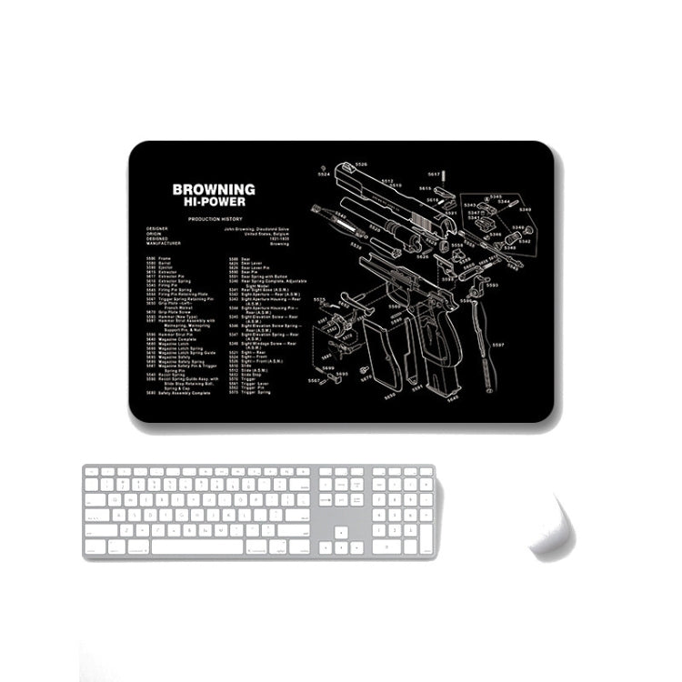 2 PCS Heat Transfer Non-Slip Single-Sided Office Gaming Mouse Pad 5mm(SPS-BrowningHi-Power) by buy2fix