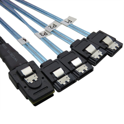 Mini SAS 36Pin SFF 8087 To 4 X 7P SATA Server ,Cable Length: 50cm by buy2fix