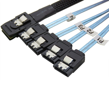Mini SAS 36Pin SFF 8087 To 4 X 7P SATA Server ,Cable Length: 50cm by buy2fix