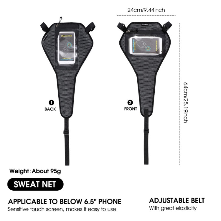 WEST BIKING YP0719251 Bicycle Mobile Phone Bag Road Vehicles Anti-Sweat Net(Black) by WEST BIKING